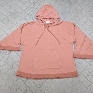 Drifter Hoodie Women's OS Pink Pullover Poncho Oversized Cotton Rib Trim Street